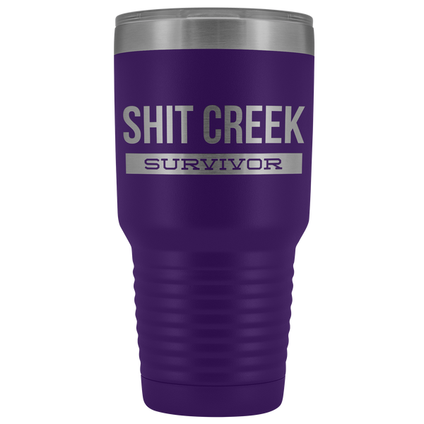Recovery Mug Recovery Gifts Sobriety Gifts Funny Mugs for Men Women Shit Creek Survivor Tumbler Metal Mug Insulated Hot Cold Travel Coffee Cup 30oz BPA Free
