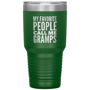 Gifts for Gramps My Favorite People Call Me Gramps Tumbler Grandpa Mug Insulated Hot Cold Travel Gramps Cup 30oz BPA Free