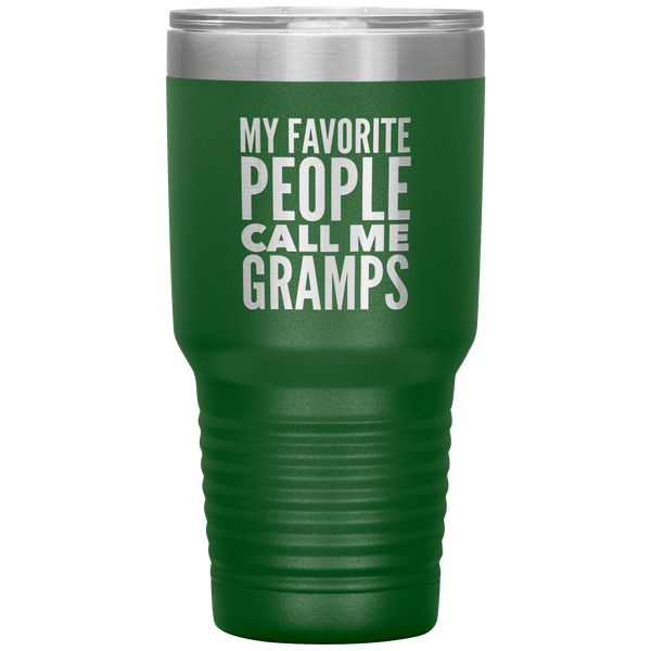 Gifts for Gramps My Favorite People Call Me Gramps Tumbler Grandpa Mug Insulated Hot Cold Travel Gramps Cup 30oz BPA Free
