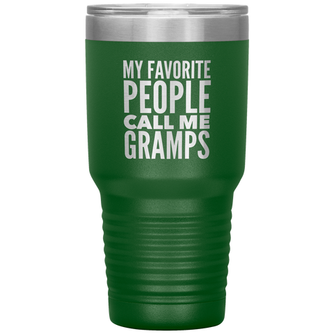 Gifts for Gramps My Favorite People Call Me Gramps Tumbler Grandpa Mug Insulated Hot Cold Travel Gramps Cup 30oz BPA Free