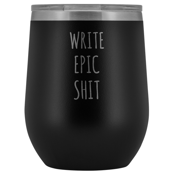 Funny Writer Gifts for Men for Women Author Tumbler Writer Stemless Stainless Steel Insulated Wine Tumbler Cup BPA Free 12oz
