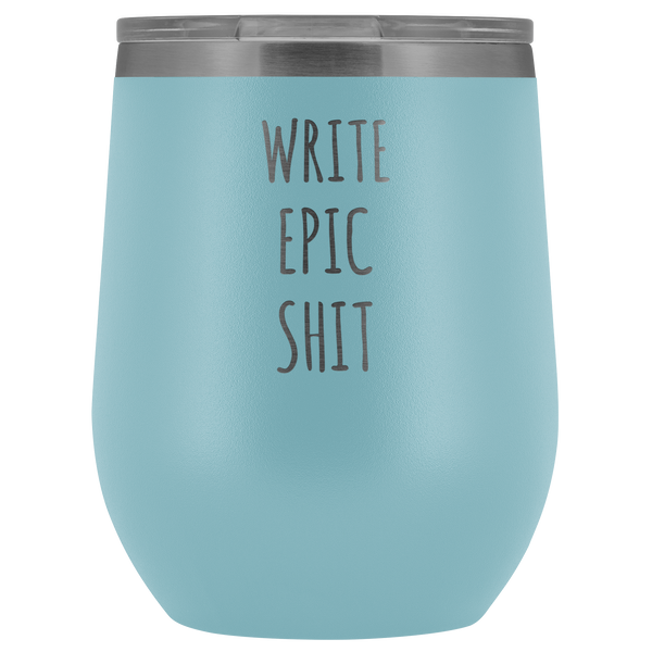 Funny Writer Gifts for Men for Women Author Tumbler Writer Stemless Stainless Steel Insulated Wine Tumbler Cup BPA Free 12oz