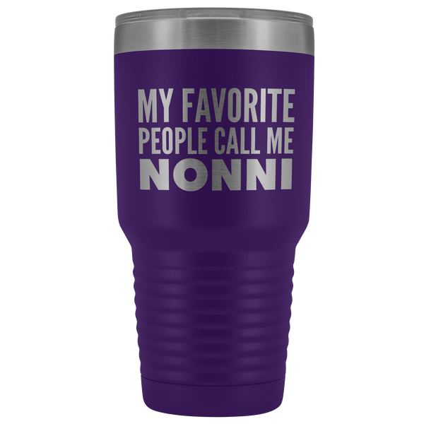 Nonnie Gifts My Favorite People Call Me Nonnie Tumbler Funny Metal Mug for Nonnies Double Wall Insulated Hot Cold Travel Cup 30oz BPA Free