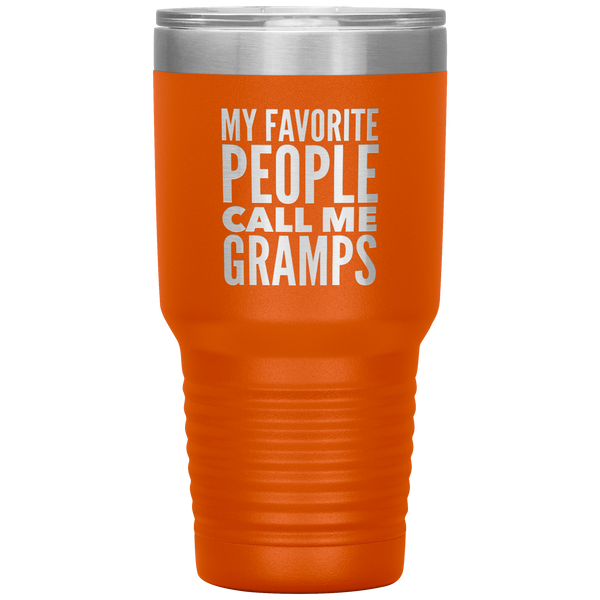 Gifts for Gramps My Favorite People Call Me Gramps Tumbler Grandpa Mug Insulated Hot Cold Travel Gramps Cup 30oz BPA Free