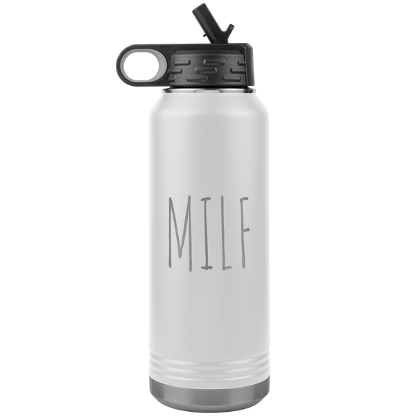 MILF Water Bottle Push Present For New Mom Funny Mother's Day Gift Baby Shower Future Mom Pregnant Congratulations 32oz BPA Free