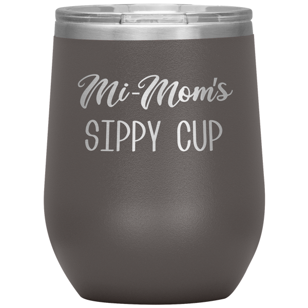 Mi-Mom's Sippy Cup Wine Tumbler Gifts Funny Stemless Insulated Wine Tumblers Hot Cold BPA Free 12oz Travel Cup