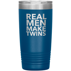 Dad of Twins Gift New Dad Gift New Dad Mug Father's Day Gifts for Twins Dad Real Men Make Twins Tumbler Travel Coffee Cup 20oz BPA Free