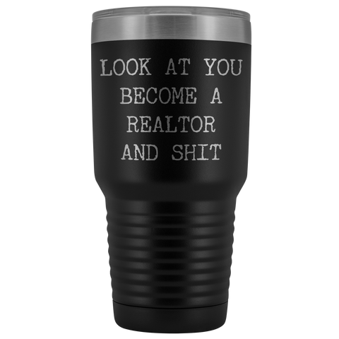 Real Estate License Gifts Look at You Becoming a Realtor Tumbler Metal Mug Insulated Hot Cold Travel Coffee Cup 30oz BPA Free