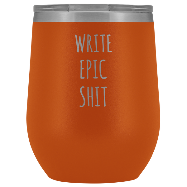 Funny Writer Gifts for Men for Women Author Tumbler Writer Stemless Stainless Steel Insulated Wine Tumbler Cup BPA Free 12oz