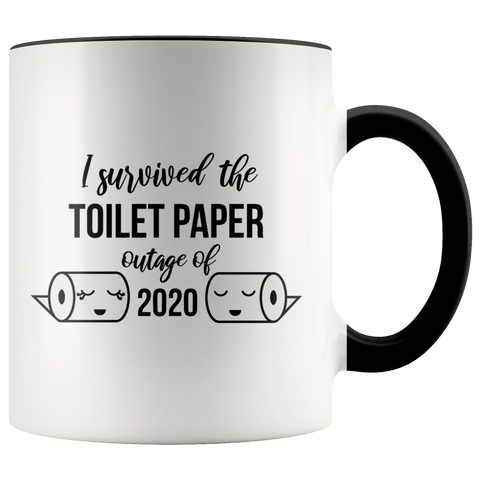 Toilet Paper Mug I Survived the Toilet Paper Outage of 2020 Mug Funny Toilet Humor TP Gag Gift for Coworker Coffee Cup Work From Home Gifts