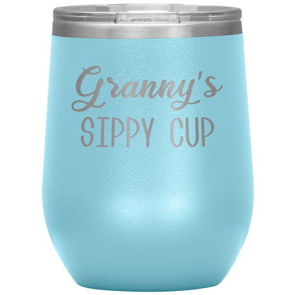 Granny's Sippy Cup Gift for Granny Funny Stemless Stainless Steel Insulated Wine Tumbler BPA Free 12oz