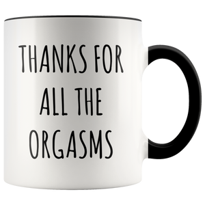 Valentines Day Gift Idea for Husband Funny Boyfriend Valentine Gift Thanks for all the Orgasms Mug Coffee Cup Naughty Gifts Funny Sex Mug