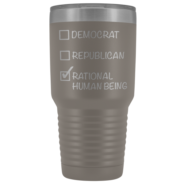 Democrat Republican Rational Human Being Tumbler Funny Election 2020 Gifts Metal Mug Vacuum Insulated Hot Cold Travel Cup 30oz BPA Free