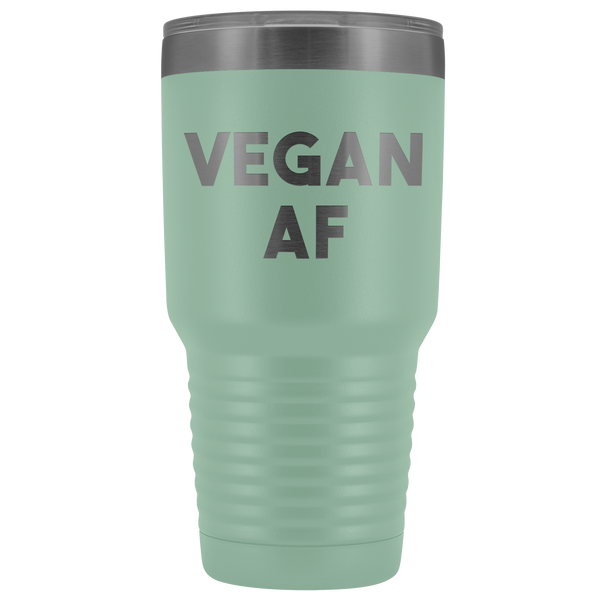 Vegan AF Tumbler Gifts for Vegans Double Walled Vacuum Insulated Hot Cold Travel Cup 30 oz BPA Free