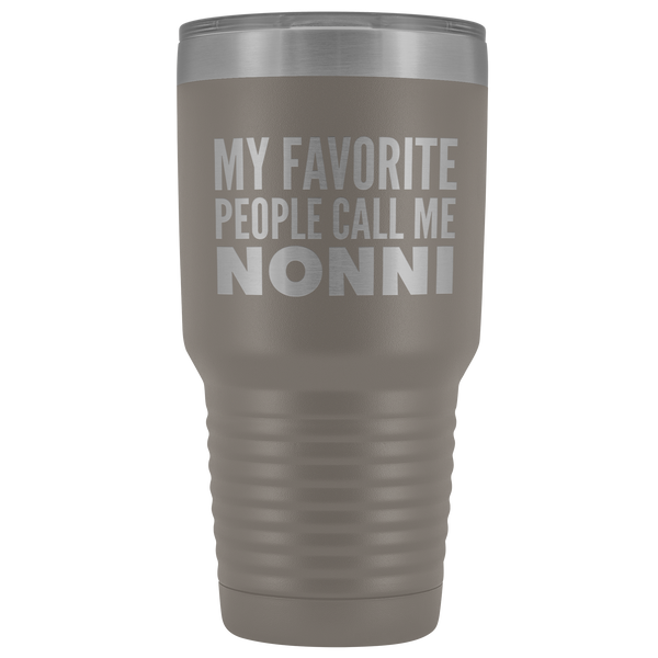 Nonnie Gifts My Favorite People Call Me Nonnie Tumbler Funny Metal Mug for Nonnies Double Wall Insulated Hot Cold Travel Cup 30oz BPA Free