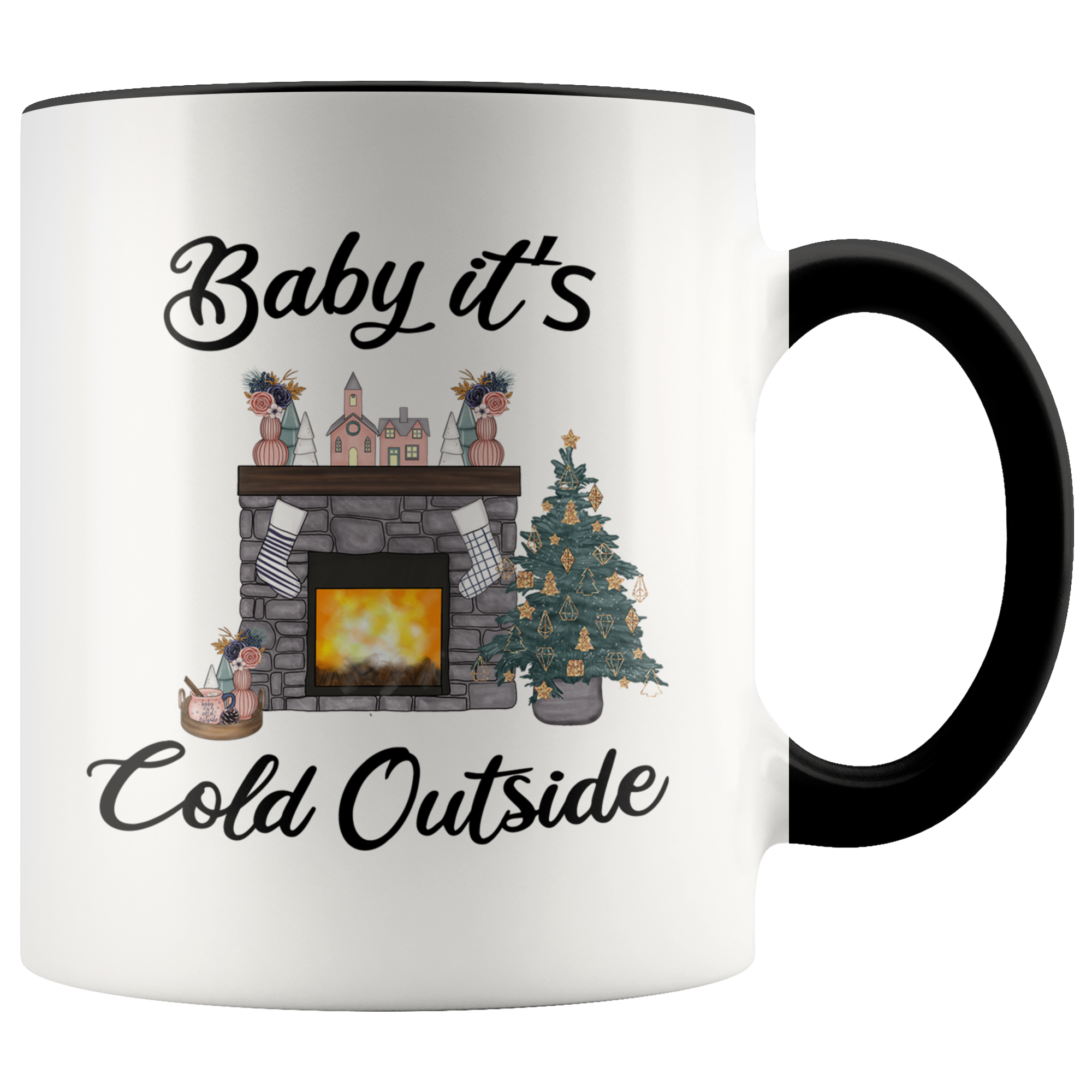 Baby it's Cold Outside Mug Christmas Gift Cute Winter Mugs with Sayings Gift for Grandma for Girlfriend Coffee Cup Stocking Stuffer