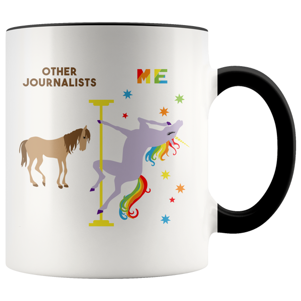 Journalist Mug for Journalism Graduation Gift Pole Dancing Unicorn Coffee Cup 11 oz