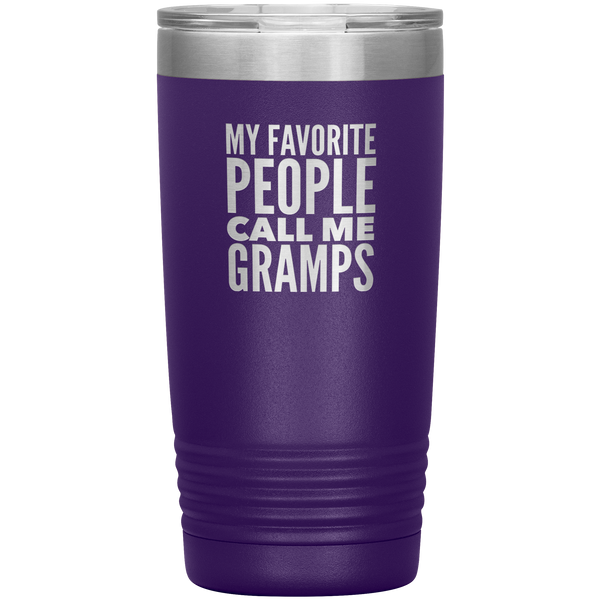 Gifts for Gramps My Favorite People Call Me Gramps Tumbler Grandpa Mug Insulated Hot Cold Travel Gramps Cup 20oz BPA Free Father's Day