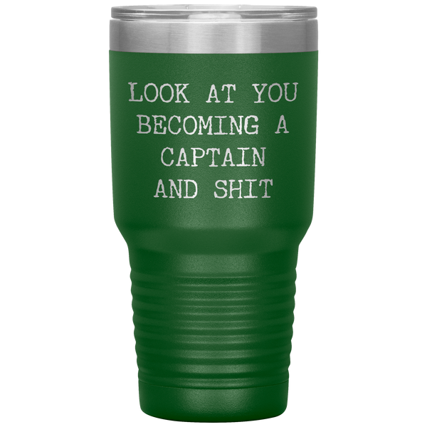 Promoted to Captain Gift Look at You Becoming a Captain Mug Tumbler Travel Coffee Cup 30oz BPA Free
