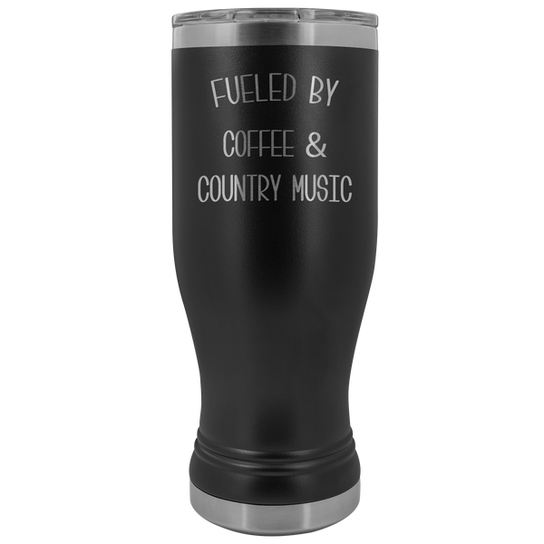 Fueled By Coffee & Country Music Pilsner Tumbler Congratulations Mug Insulated Hot Cold Travel Coffee Cup 20oz BPA Free