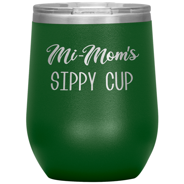 Mi-Mom's Sippy Cup Wine Tumbler Gifts Funny Stemless Insulated Wine Tumblers Hot Cold BPA Free 12oz Travel Cup