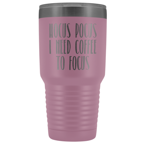 Hocus Pocus I Need Coffee to Focus Tumbler Funny Fall Halloween Gifts Metal Mug Insulated Hot Cold Travel Coffee Cup 30oz BPA Free