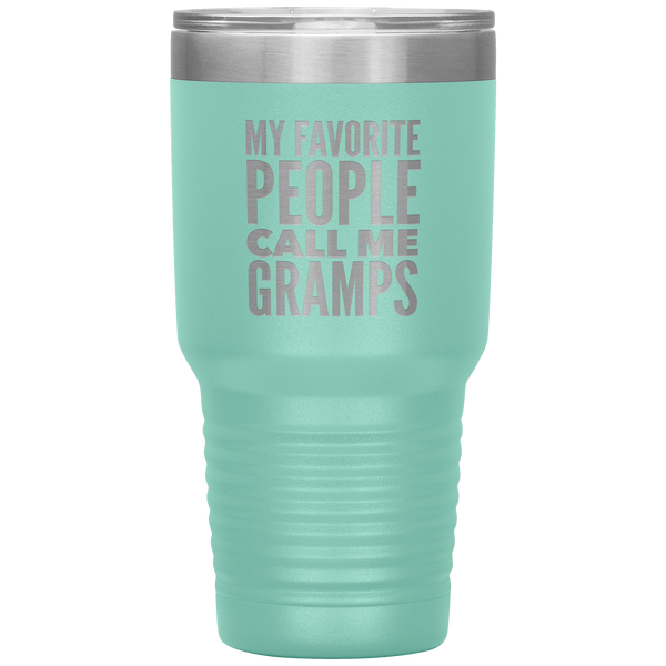 Gifts for Gramps My Favorite People Call Me Gramps Tumbler Grandpa Mug Insulated Hot Cold Travel Gramps Cup 30oz BPA Free