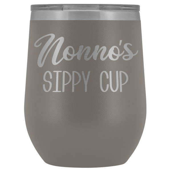 Nonno's Sippy Cup Nonno Wine Tumbler Gifts for Nonnos Funny Stemless Stainless Steel Insulated Wine Tumblers Hot Cold BPA Free 12oz Travel Cup