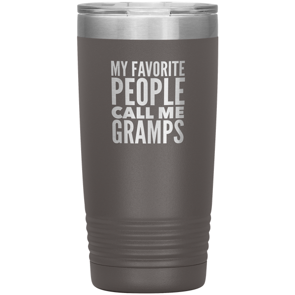 Gifts for Gramps My Favorite People Call Me Gramps Tumbler Grandpa Mug Insulated Hot Cold Travel Gramps Cup 20oz BPA Free Father's Day