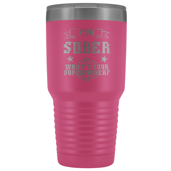 Sobriety Gift for Him for Her Sponsor Mug Sober Anniversary I'm Sober Tumbler Insulated Travel Coffee Cup 30oz BPA Free