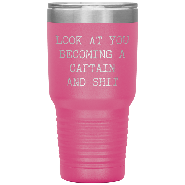 Promoted to Captain Gift Look at You Becoming a Captain Mug Tumbler Travel Coffee Cup 30oz BPA Free