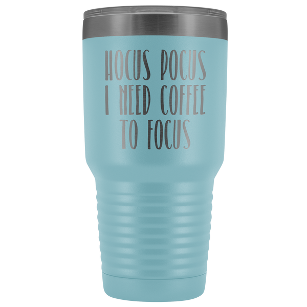 Hocus Pocus I Need Coffee to Focus Tumbler Funny Fall Halloween Gifts Metal Mug Insulated Hot Cold Travel Coffee Cup 30oz BPA Free