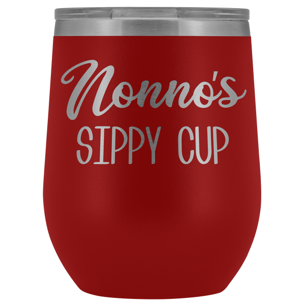 Nonno's Sippy Cup Nonno Wine Tumbler Gifts for Nonnos Funny Stemless Stainless Steel Insulated Wine Tumblers Hot Cold BPA Free 12oz Travel Cup