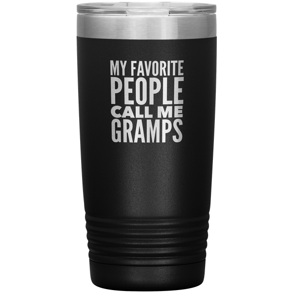 Gifts for Gramps My Favorite People Call Me Gramps Tumbler Grandpa Mug Insulated Hot Cold Travel Gramps Cup 20oz BPA Free Father's Day