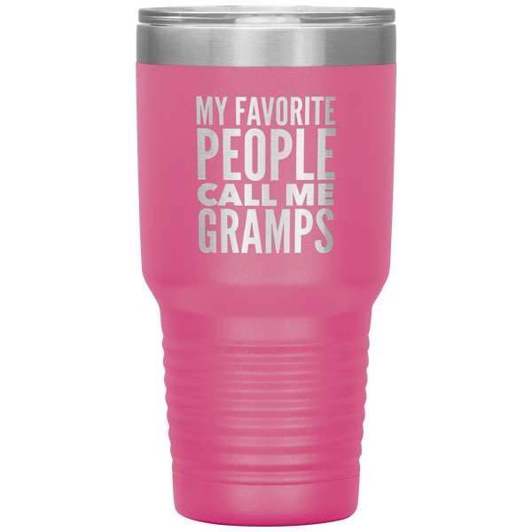 Gifts for Gramps My Favorite People Call Me Gramps Tumbler Grandpa Mug Insulated Hot Cold Travel Gramps Cup 30oz BPA Free