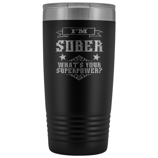 Sobriety Gift for Him for Her Sponsor Mug Sober Anniversary I'm Sober Tumbler Insulated Travel Coffee Cup 20oz BPA Free