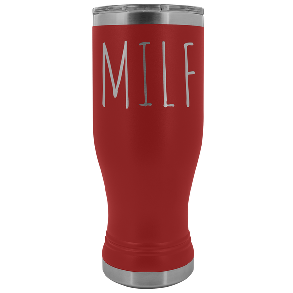 MILF Tumbler Funny Mom Gifts Mother's Day Present MILF Pilsner Mug Pregnant Gag Gift Idea Insulated Hot Cold Travel Coffee Cup 30oz BPA Free