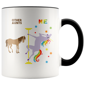 Aunt Gift for Aunt Mug Auntie Gifts Aunt Birthday Present Aunt Coffee Cup Aunt Gifts from Niece Aunt Gift from Nephew Pole Dancing Unicorn Mug