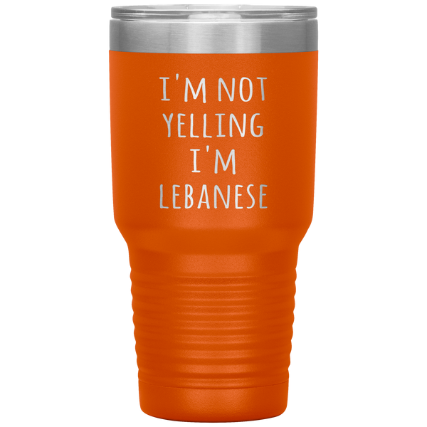 Lebanon Tumbler I'm Not Yelling I'm Lebanese Funny Gift Travel Coffee Cup 30oz BPA Free