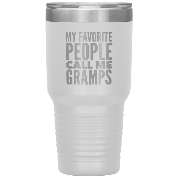 Gifts for Gramps My Favorite People Call Me Gramps Tumbler Grandpa Mug Insulated Hot Cold Travel Gramps Cup 30oz BPA Free