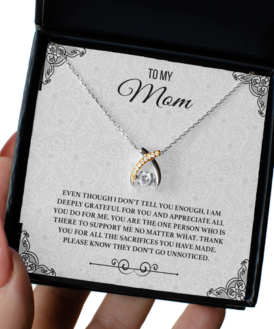 To My Mom Gift for Mama Gifts for Mother’s Day 14K Gold Plated Sterling Silver Cubic Zirconia Pendant Gift From Daughter From Son