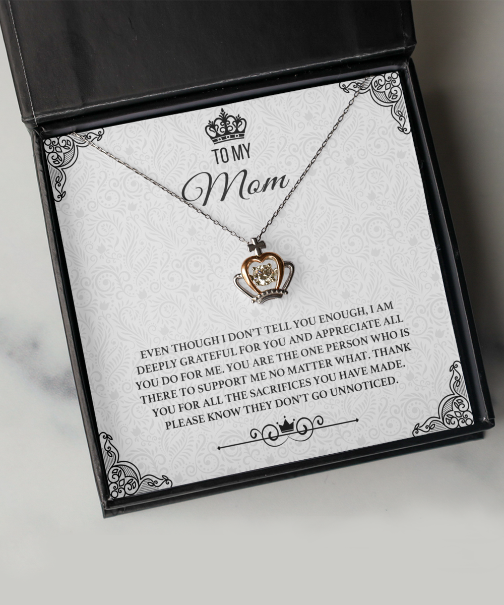 To My Mom Gift for Mama Gifts for Mother’s Day 14K Gold Plated Sterling Silver Cubic Zirconia Pendant Gift From Daughter From Son