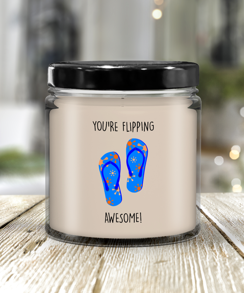 Congratulations You're Flipping Awesome Candle 9 oz Vanilla Scented Soy Wax Blend Candles Funny Gift
