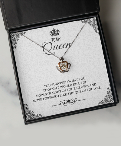 Gift for Wife Gifts Wife To My Queen Luxe Crown Necklace Birthday Gifts from Husband Gift for Anniversary Valentine's Day Necklace Encouragement Gifts for Wife