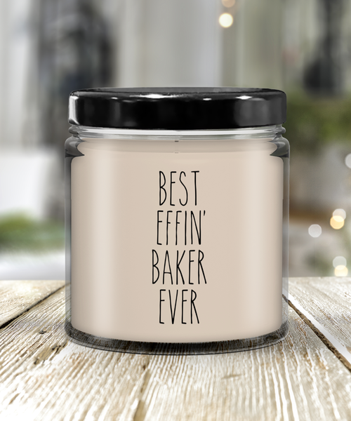 Gift For Baker Best Effin' Baker Ever Candle 9oz Vanilla Scented Soy Wax Blend Candles Funny Coworker Gifts