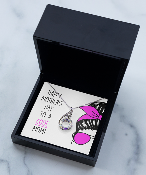 Mom Gift From Kids Happy Mother's Day to a Cool Mom Phoenix Rising Necklace Message Card Gift Box for Mom