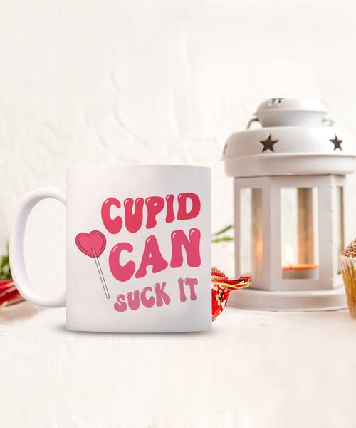 Anti Valentines Day, Anti Valentine, Galentine Card, Galentines Day, Cupid Can Suck It, Mug Sarcastic Coffee Cup