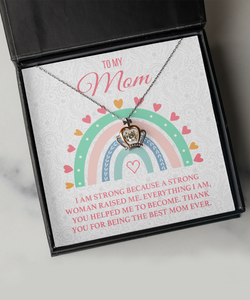 Single Mom Gift for Badass Mom Appreciation To My Mom Mother's Day Crown Necklace From Daughter for Single Parent Military Mom