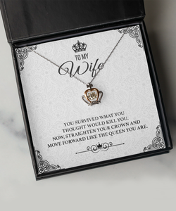 Gift for Wife Gifts Wife Luxe Crown Necklace Birthday Gifts from Husband Gift for Anniversary Valentine's Day Necklace Gifts for Wife