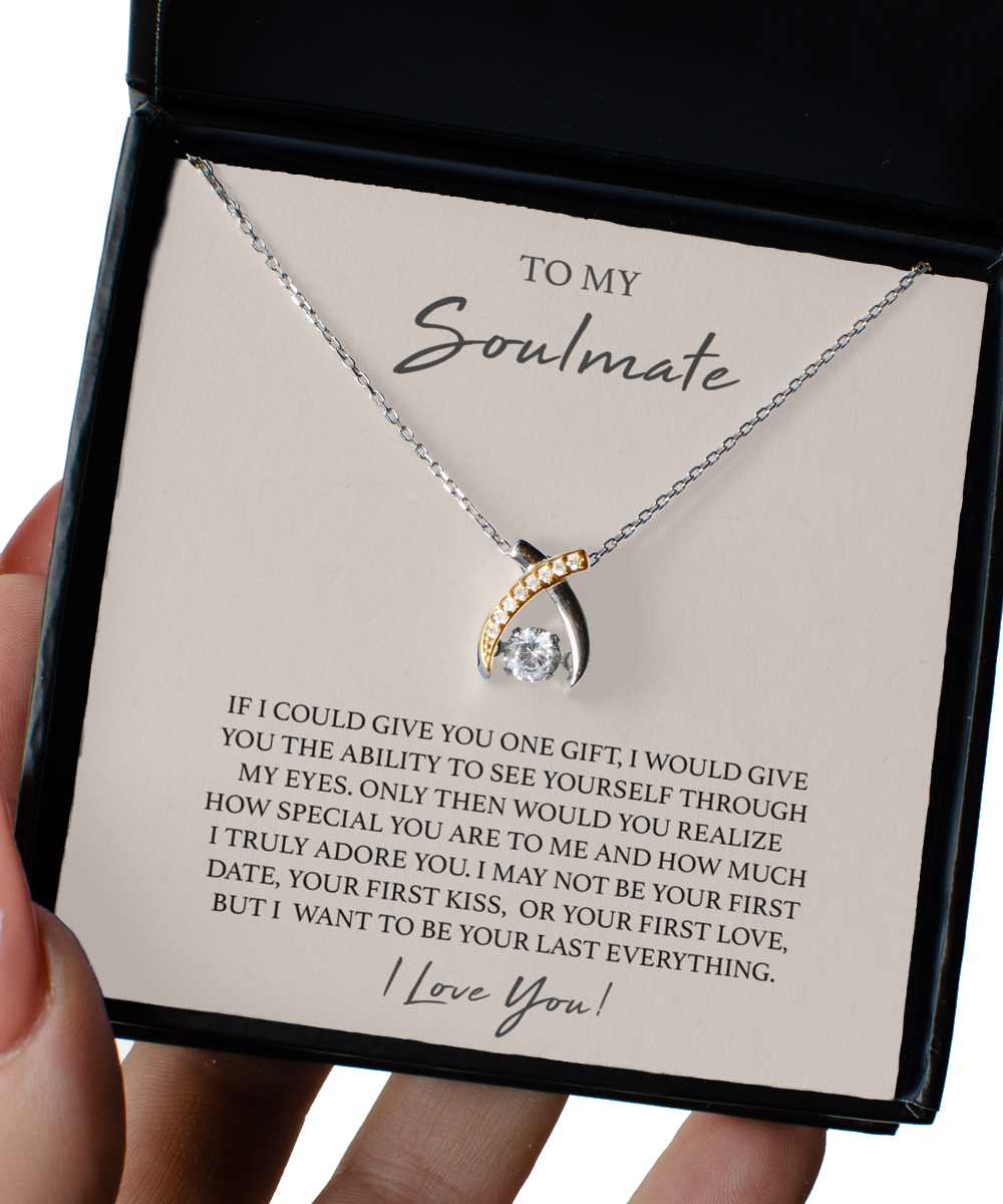 To My Soulmate Necklace Gift for Soulmate Gift for Wife Gift for Girlfriend Gold Plated Sterling Silver
